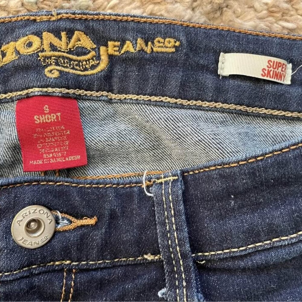 Arizona Sz 9 Short Super Skinny Dark Wash Denim Jeans - Picture 4 of 4